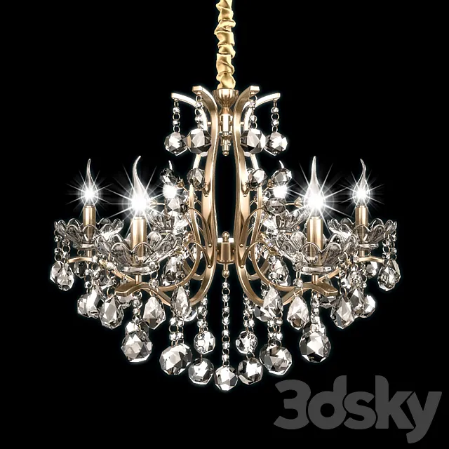 Chandelier A8259LM-6GO 3DModel Chandelier A8259LM-6GO 3DModel
