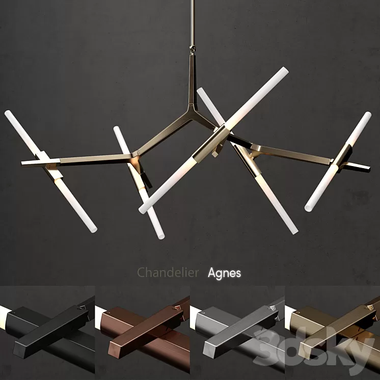 Chandelier Agnes 10 lights 4 colors 3D Model Chandelier Agnes 10 lights 4 colors 3D Model