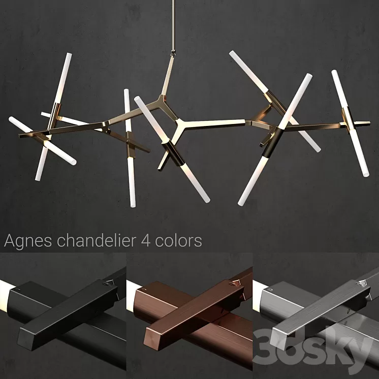 Chandelier Agnes 14 lights 4 colors 3D Model Chandelier Agnes 14 lights 4 colors 3D Model