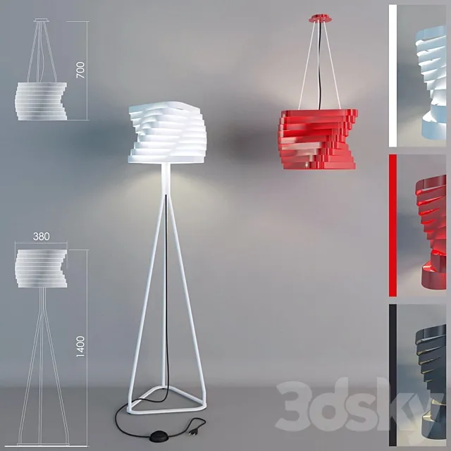 Chandelier and floor lamp ALMERICH BOOMERANG 3D Model Chandelier and floor lamp ALMERICH BOOMERANG 3D Model