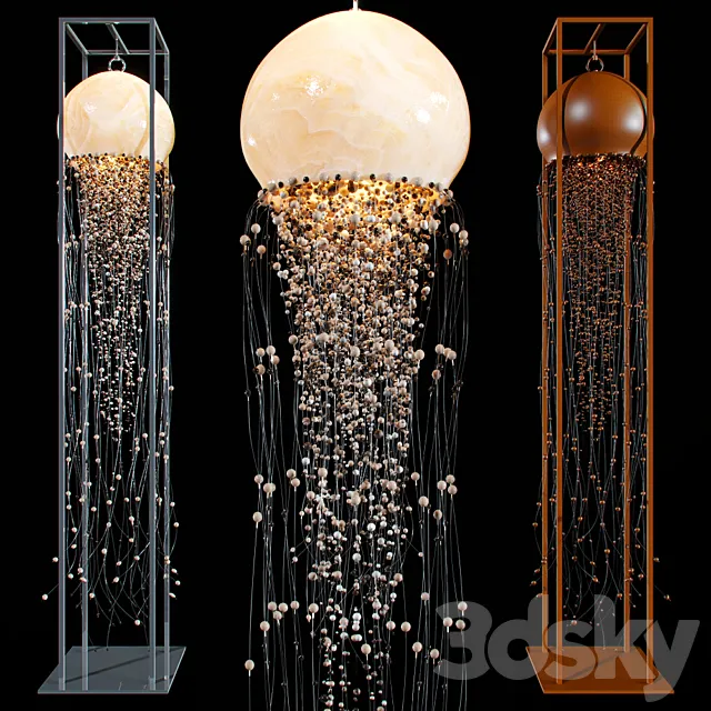 Chandelier and floor lamp JELLYFISH 3DModel - 3DSKY Decor Helper