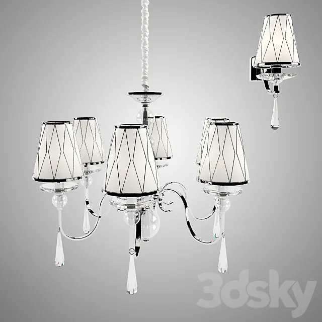 Chandelier and sconces Crystal Lux DANDY 3DModel Chandelier and sconces Crystal Lux DANDY 3DModel