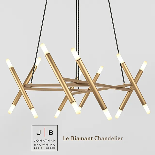 Chandelier and sconces Jonathan Browning Le Diamant 3D Model Chandelier and sconces Jonathan Browning Le Diamant 3D Model