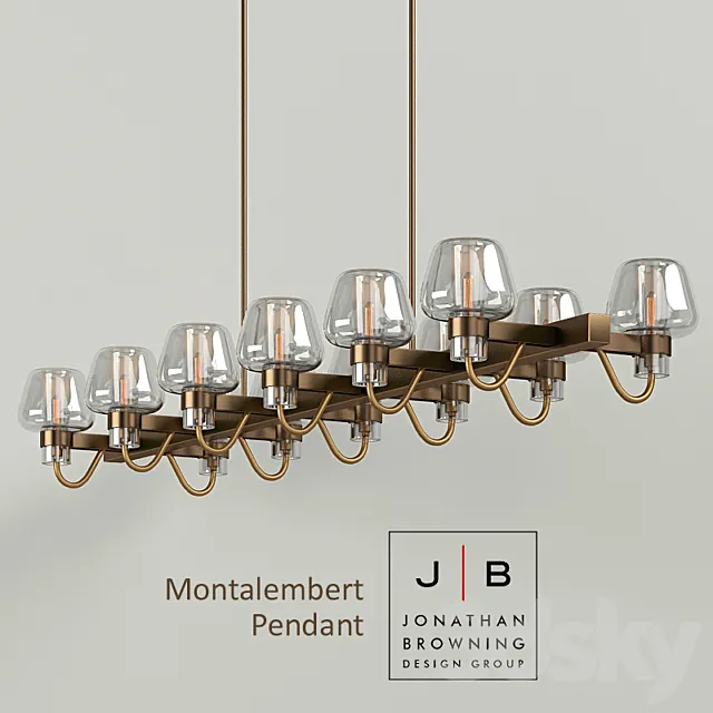 Chandelier and sconces Jonathan Browning Montalembert 3D Model