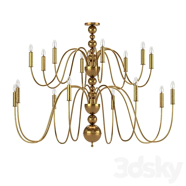 Chandelier ART DECO 22XL 3D Model