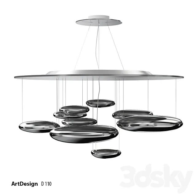 Chandelier Art Design Mercury 3D Model Chandelier Art Design Mercury 3D Model