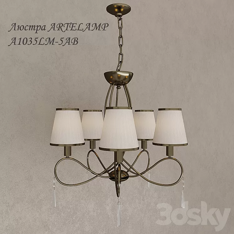 Chandelier ARTE LAMP A1035LM-5AB 3D Model Chandelier ARTE LAMP A1035LM-5AB 3D Model