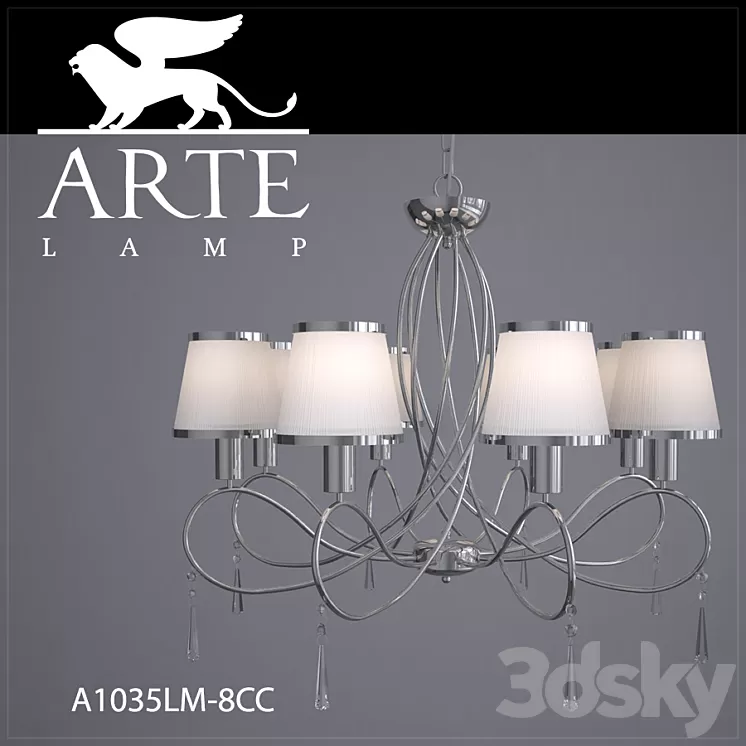 Chandelier ARTE LAMP A1035LM-8SS 3D Model Chandelier ARTE LAMP A1035LM-8SS 3D Model