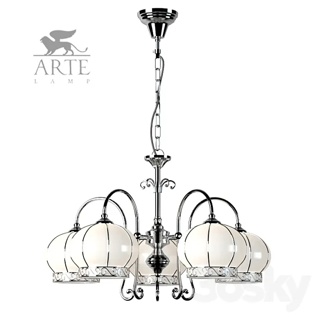 Chandelier Arte Lamp A2106LM-5WH Venice 3DModel Chandelier Arte Lamp A2106LM-5WH Venice 3DModel