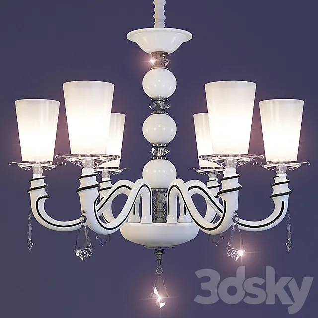 Chandelier Arte lamp A3006LM-6WH series ALBINA 3D Model Chandelier Arte lamp A3006LM-6WH series ALBINA 3D Model
