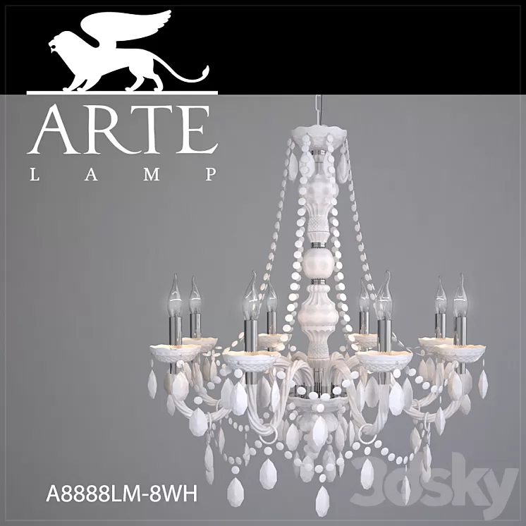 Chandelier ARTE LAMP A8888LM-8WH 3D Model Chandelier ARTE LAMP A8888LM-8WH 3D Model