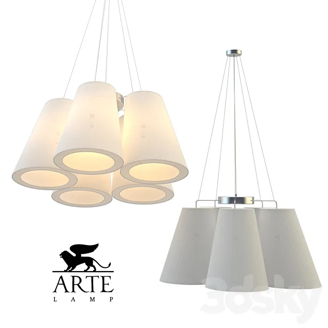Chandelier Arte lamp A9535LM-5SS Paralume 3DModel Chandelier Arte lamp A9535LM-5SS Paralume 3DModel
