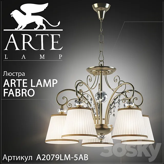 Chandelier Arte Lamp Fabbro A2079LM-5AB 3D Model Chandelier Arte Lamp Fabbro A2079LM-5AB 3D Model