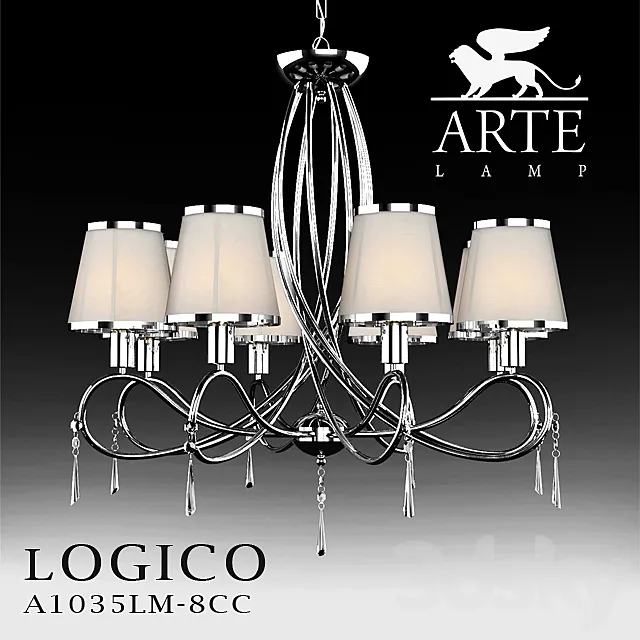 Chandelier Arte Lamp Logico A1035LM-8CC 3DModel Chandelier Arte Lamp Logico A1035LM-8CC 3DModel