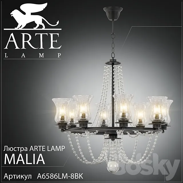 Chandelier Arte Lamp Malia A6586LM-8BK 3DModel Chandelier Arte Lamp Malia A6586LM-8BK 3DModel