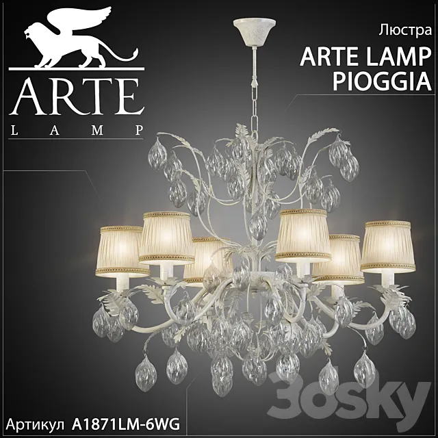 Chandelier Arte lamp Pioggia A1871LM-6WG 3D Model Chandelier Arte lamp Pioggia A1871LM-6WG 3D Model