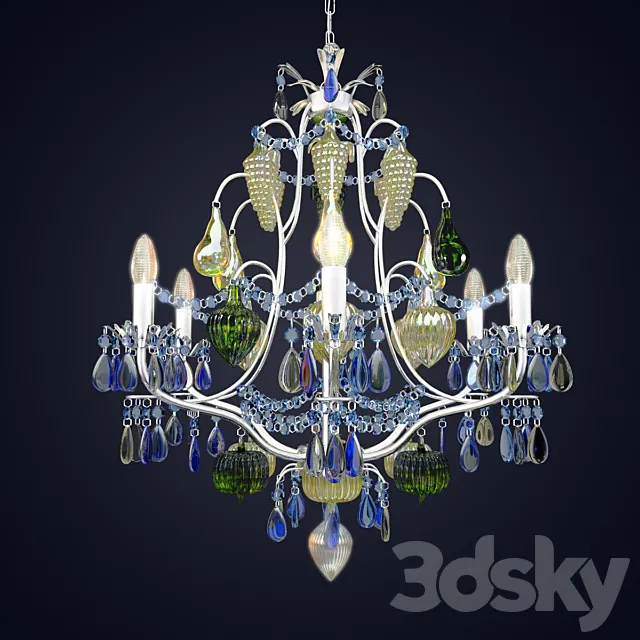 Chandelier Arte Lamp Riccheza A2011LM-6GO 3D Model