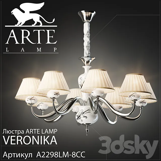 Chandelier Arte lamp Veronika A2298LM-8CC 3D Model Chandelier Arte lamp Veronika A2298LM-8CC 3D Model