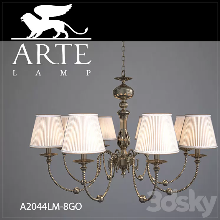 Chandelier ArteLamp A2044LM-8GO 3D Model
