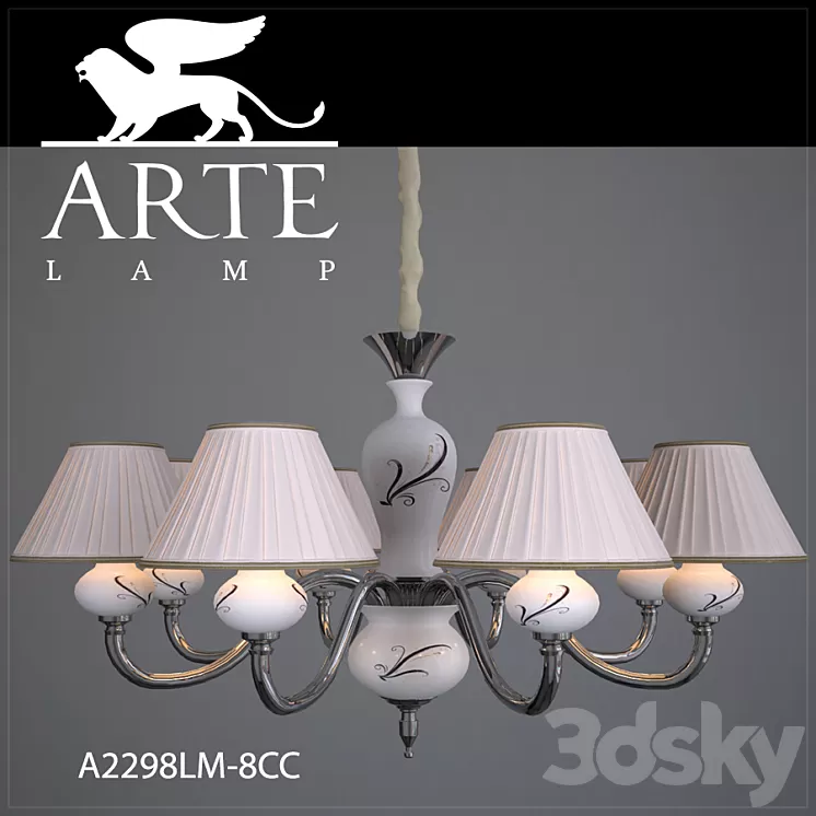 Chandelier ArteLamp A2061LM-8WG 3D Model