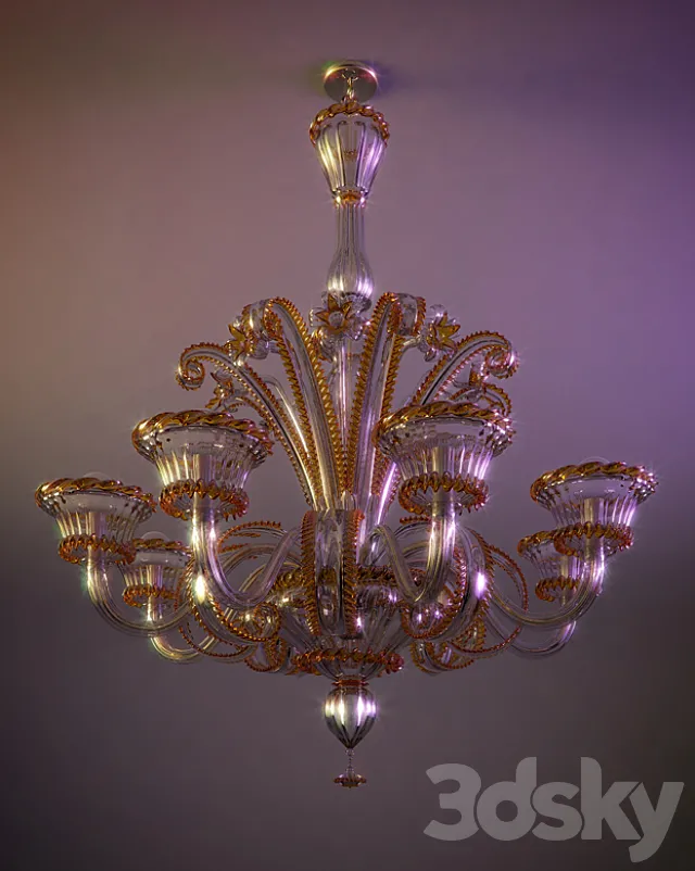 Chandelier AV Mazzega 3DModel Chandelier AV Mazzega 3DModel