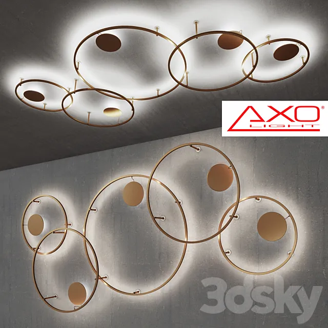Chandelier AXO light a series of U-LIGHT model PLULX090 _ PLULX120 _ PLULX160 3D Model