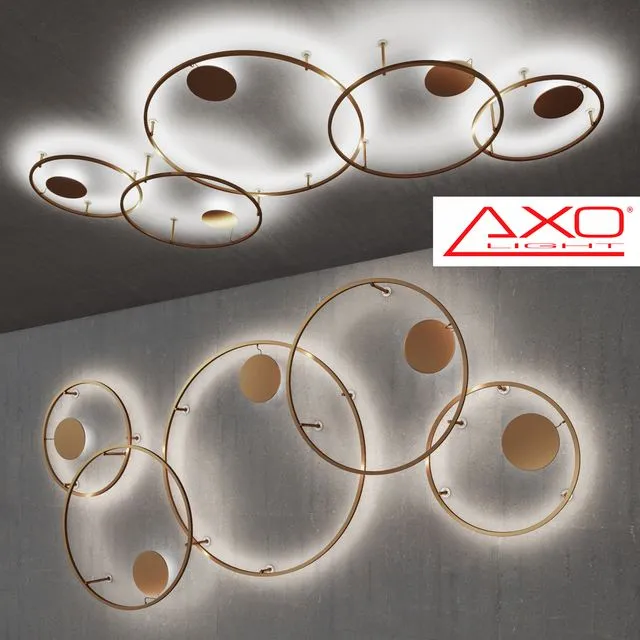 Chandelier AXO light a series of U-LIGHT model PLULX090 PLULX120 PLULX160 3D Model