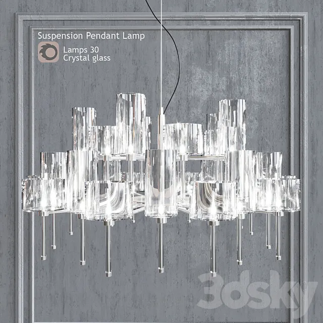 Chandelier AXO Light Spillray SP lamps 30 clear glass 3D Model