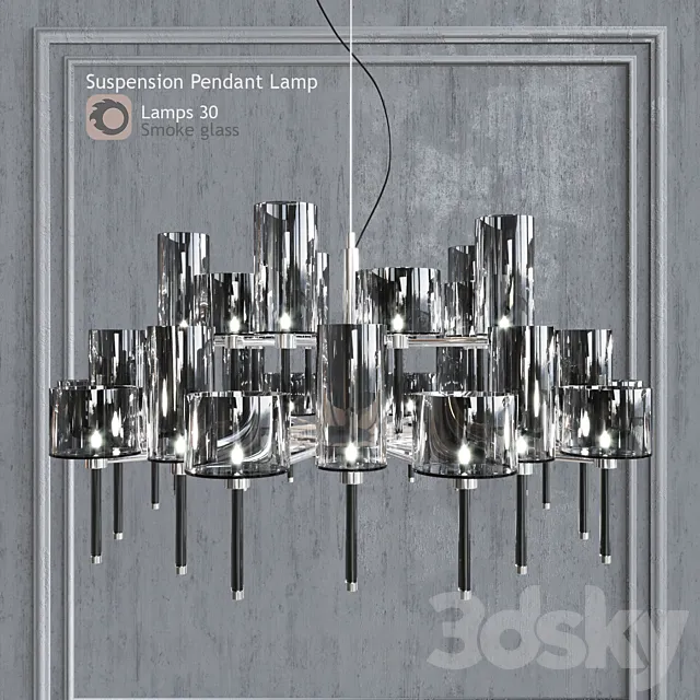Chandelier AXO Light Spillray SP lamps 30 smoke glass 3DModel Chandelier AXO Light Spillray SP lamps 30 smoke glass 3DModel