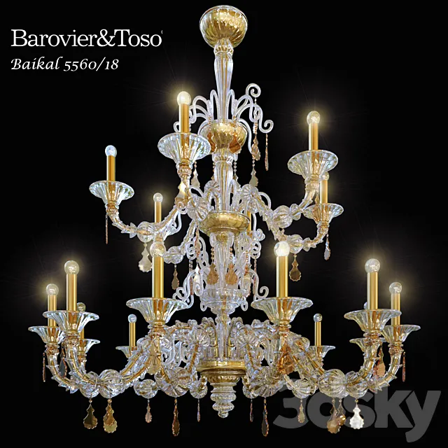chandelier Barovier & Toso Baikal 5560_18 3D Model