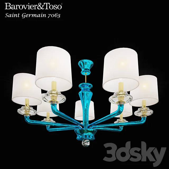 Chandelier Barovier & Toso Saint Germain 7063 3D Model Chandelier Barovier & Toso Saint Germain 7063 3D Model