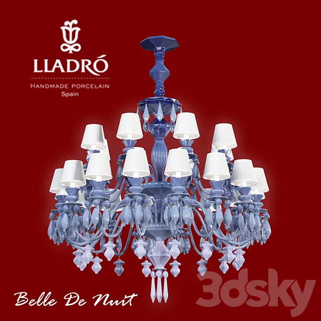 Chandelier Belle De Nuit factory LLADRO 3D Model Chandelier Belle De Nuit factory LLADRO 3D Model