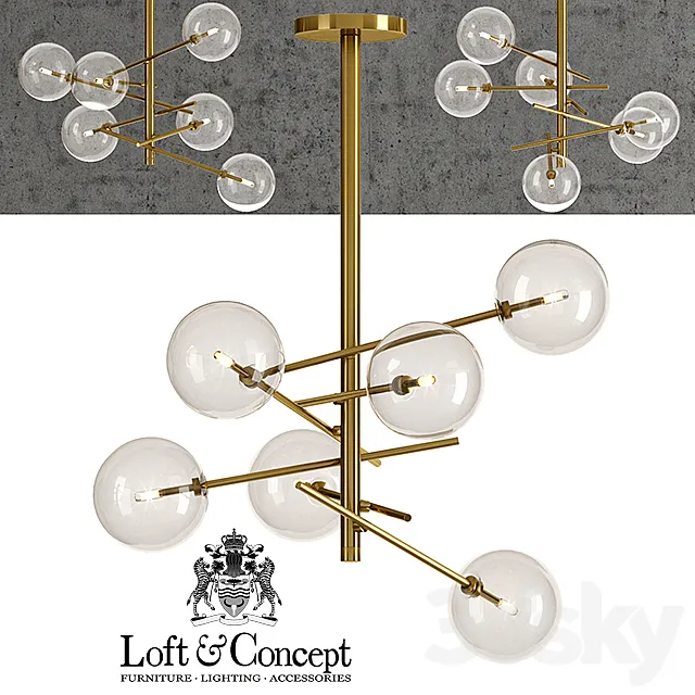 Chandelier Bolle hanging lamp Gallotti & radice 3DModel Chandelier Bolle hanging lamp Gallotti & radice 3DModel