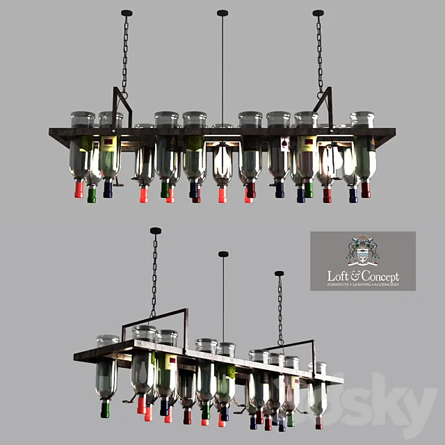 Chandelier Bottle Bar Rectangle 120 3D Model