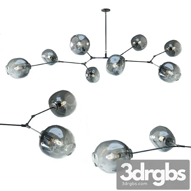 Chandelier branching bubble 8 lamps black 3D Model Download