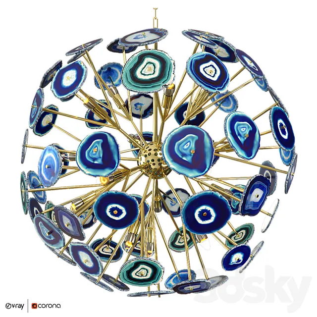 Chandelier BRANQUINHO CHANDELIER AGATE blue 3D Model
