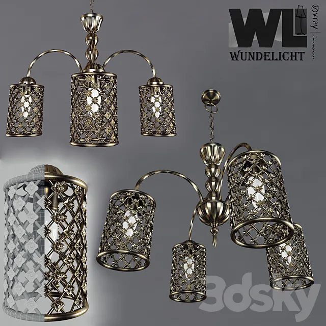 Chandelier Bronze Cell 3D Model Chandelier Bronze Cell 3D Model