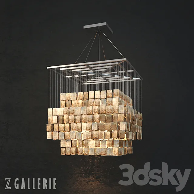 chandelier Capiz Chandelier from Z Gallerie 3D Model chandelier Capiz Chandelier from Z Gallerie 3D Model