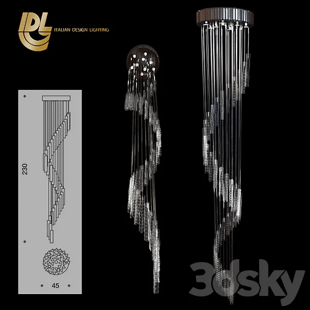 Chandelier cascade IDL – Luce de Vivere 3D Model
