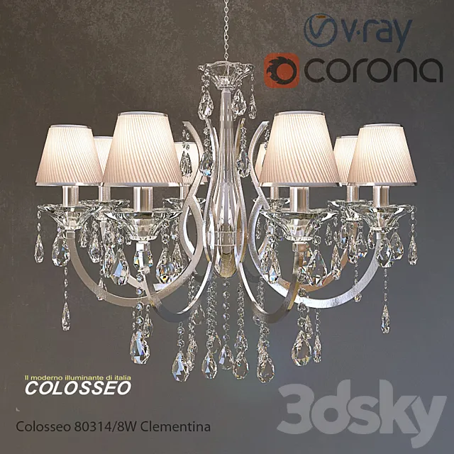 Chandelier Colosseo80314-8W Clementina Chrome 3DModel Chandelier Colosseo80314-8W Clementina Chrome 3DModel