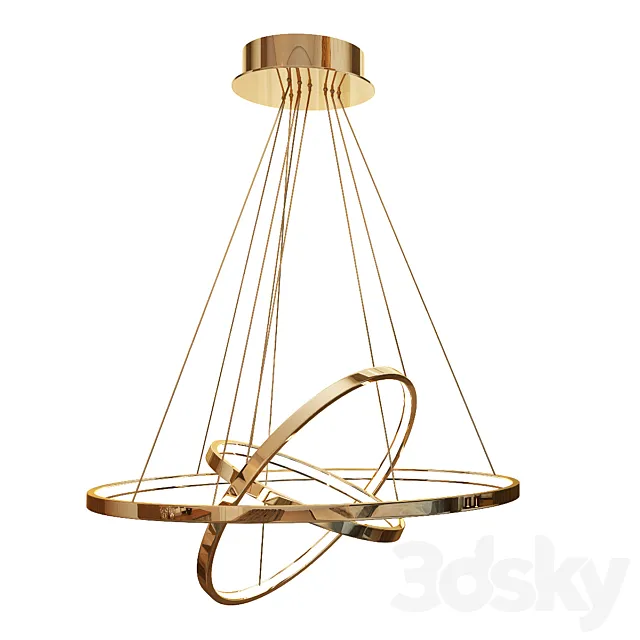Chandelier contemporary hanging rings LED ring 3D Model