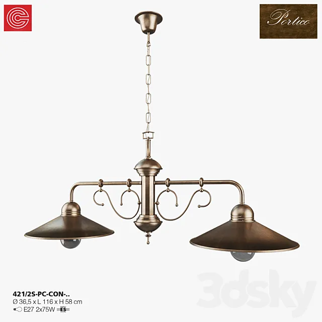 Chandelier Cremasco illuminazione. Portico art. 421 3DModel Chandelier Cremasco illuminazione. Portico art. 421 3DModel