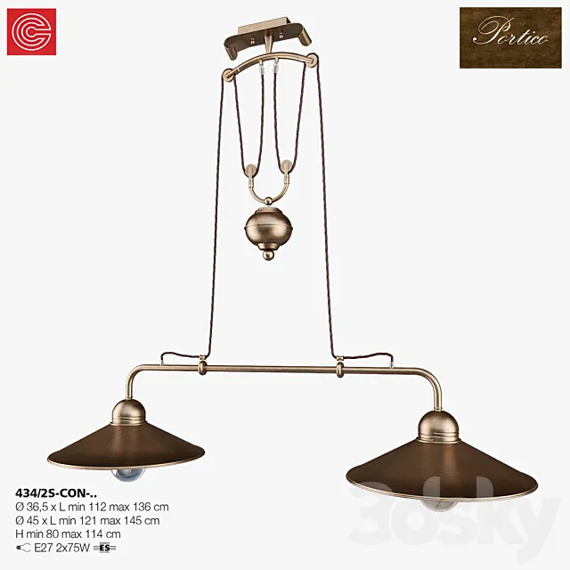 Chandelier Cremasco illuminazione. Portico art.434 3DModel Chandelier Cremasco illuminazione. Portico art.434 3DModel