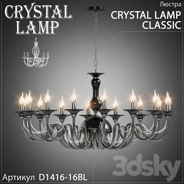 Chandelier Crystal Lamp Classic D1416-16BL 3D Model Chandelier Crystal Lamp Classic D1416-16BL 3D Model