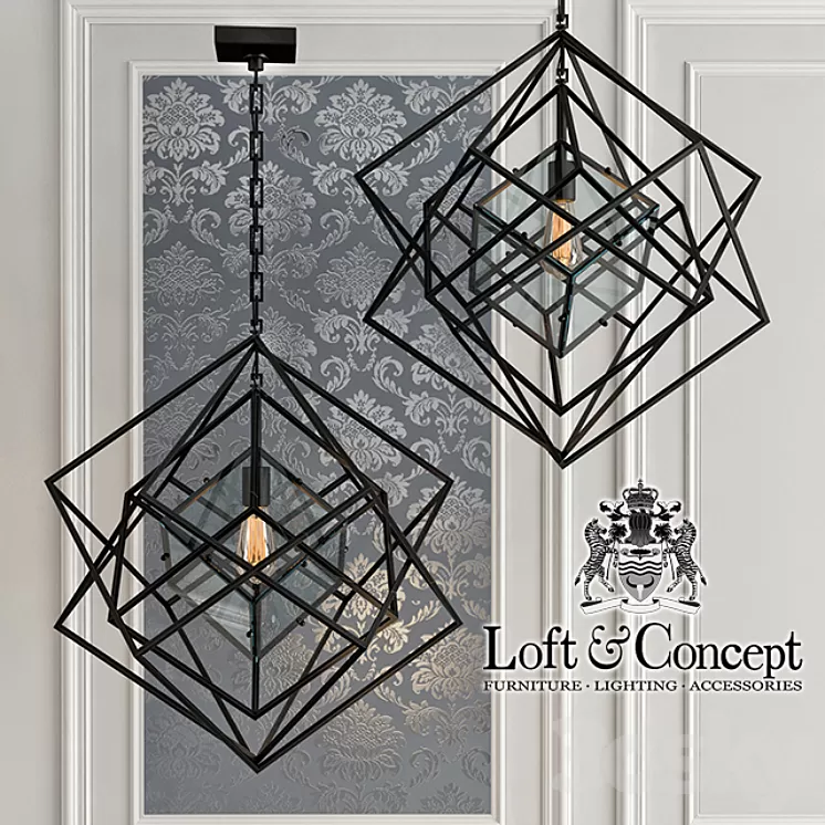 Chandelier Cubist Small Chandelier Black 3D Model