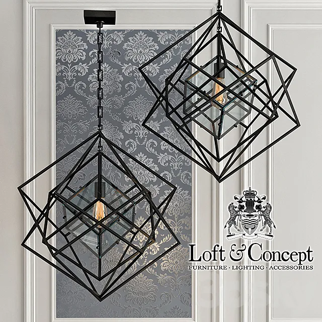 Chandelier Cubist Small Chandelier Black 3D Model Chandelier Cubist Small Chandelier Black 3D Model
