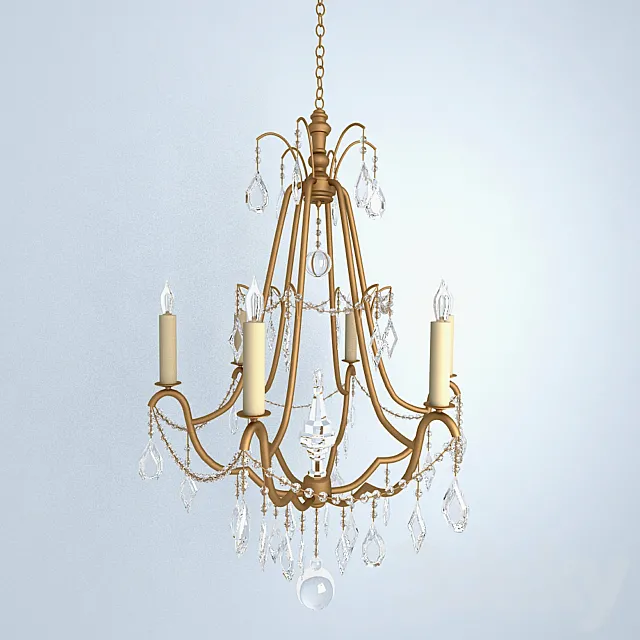 Chandelier Currey & Company 3D Model Chandelier Currey & Company 3D Model
