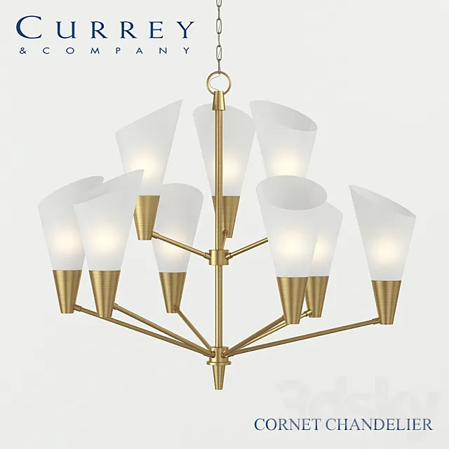 Chandelier Currey & Company Cornet Chandelier 3DModel Chandelier Currey & Company Cornet Chandelier 3DModel