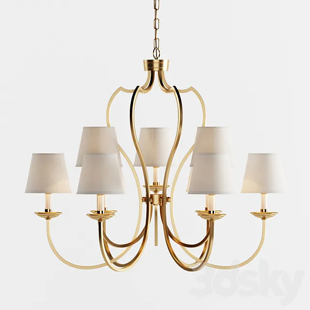 Chandelier Dantone Home Selena DL1353- 6 + 3VBN 3D Model Chandelier Dantone Home Selena DL1353- 6 + 3VBN 3D Model
