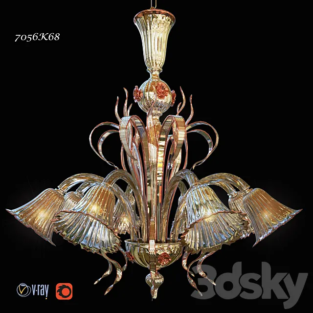 chandelier DeMajo 7056K8 3DModel
